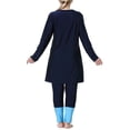 thumbnail image 6 of HNMKIU Swimming Suits for Women Plus Size Full Coverage Loose Fit Long Sleeve Swim Dress with Hood and Pants Womens Swimwear 01_Blue，XXXL, 6 of 6