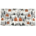thumbnail image 7 of Yayeee Kitchen Curtains Tier Set of 2 Light Filtering 57"x24" Over Sink Window Panels, Orange Cartoon Houses, 7 of 7
