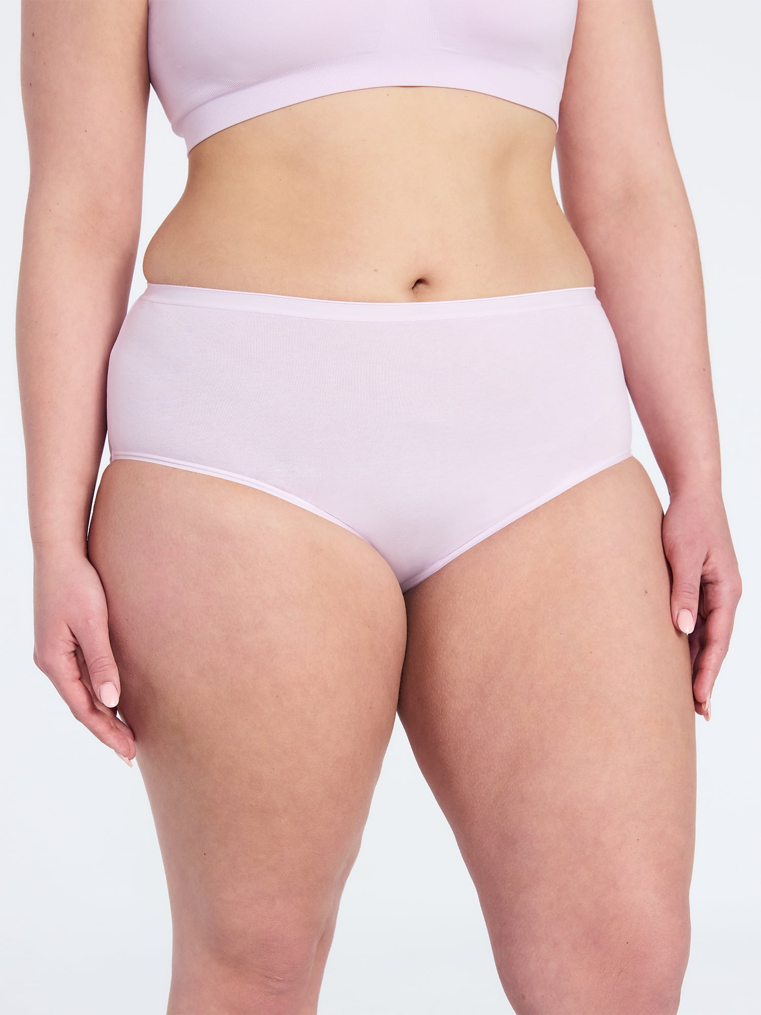 Joyspun Women's Cotton-Blend Brief Panties, 6-Pack, Sizes S-XXXL