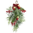 thumbnail image 2 of Tutuviw 2 Pcs 15in Christmas Swag Decorative Teardrop Swag Handmade Christmas Wreath with Bowknot,Red Berries and Balls,Hanging Mistletoe Christmas Decor for Home Holiday Decoration, 2 of 2