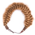 thumbnail image 2 of DIGUAN Messy Wide 2 Strands Synthetic Hair Braided Headband Elastic Stretch Headband (Strawberry Blonde), 2 of 5