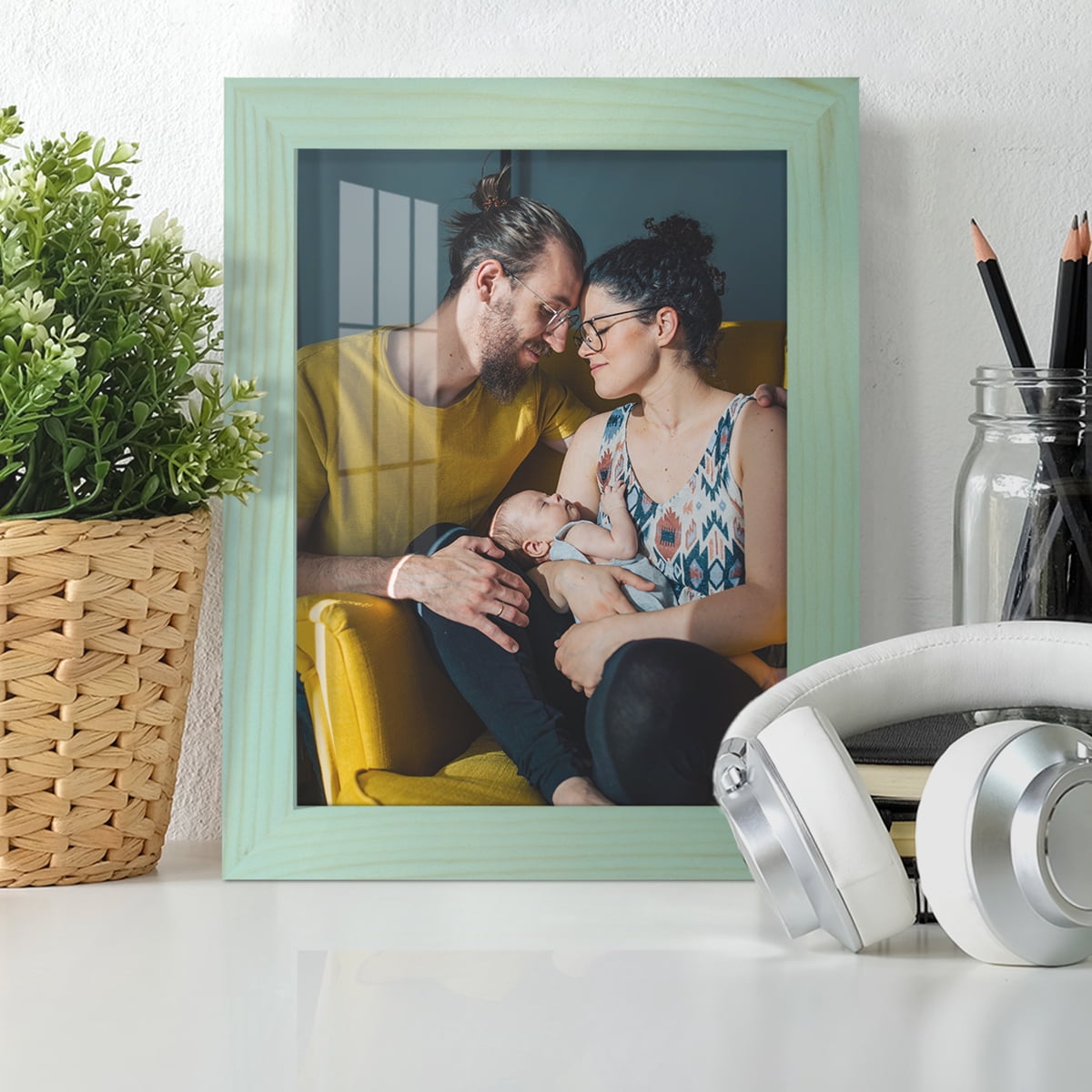 6x8 Wood Grain Picture Frame - Palegreen