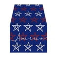thumbnail image 2 of Cififendec Patriotic Rustic Table Runner, 72"×13", 4th of July Star & Stripes Rustic Table Scarf, Red White Blue Decor for Memorial Day, Kitchen & Farmhouse Dining Table Decor, 2 of 5