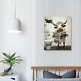 thumbnail image 3 of Nawypu  Funny Highland Cow Bathroom Wall Art, Vintage Black and White Rustic Style Cute Cow Canvas Art Poster, Black Framed Funny Animal Prints for Restroom Decoration, Farmhouse Wall Decor, 3 of 4