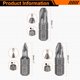 thumbnail image 2 of 3pcs PZ1/PZ2/PZ3 Broca de destornillador 1/4" Vástago hexagonal 25mm/1" Longitud Magnética Phillips Ranurada Puntas hexagonales de acero S2 Broca de destornillador de grado industrial, 2 of 7