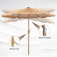 thumbnail image 4 of Ainfox 7.5ft Hula Thatched Tiki Umbrella with Light,Hawaiian Style Beach Umbrella,Outdoor Patio Table Umbrella,Market Umbrella with 6 Sturdy Ribs, Push Button Tilt, 4 of 7