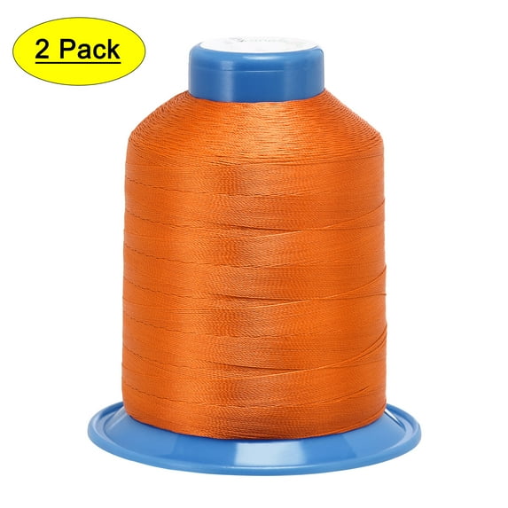 Uxcell 1312 Yards 210D/0.32mm Extra Strong Bonded Polyester Threads (Orange, 2 Pack)