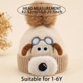 thumbnail image 3 of Kannior Thick Warm Hat for Winter Cute Dog Knitted Beanie Hat with Fleece Lining and Pom Pom, Soft Winter Cap for Cold Weather, 3 of 6