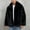 Black, variant on Men Mid Long Casual Faux Fur Mink Coat Single Breasted Business Jacket Winter Classic Fur Collar Outerwear Black