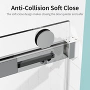 BARONAGE Frameless Single Sliding Soft-Close Shower Door(Countbuffer) 56-60 in. x 76 in , 3/8 (10mm) Clear Tempered Glass, Reversible Installation Easy Glide Rollers Sliding Shower Door Chrome