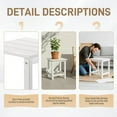 thumbnail image 6 of HYJY Adirondack Side Table, 14 Inch Square Outdoor End Table, HDPE Weather Resistant Coffee Table for Patio Balcony Deck Garden, White, 6 of 9