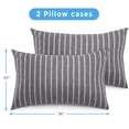 thumbnail image 4 of ATsense Pillow Cases King Size of 2, 100% Natural Cotton, 20 x 36 Inches Grey Stripe Pillowcase, Soft and Breathable, Cooling Pillow Covers with Envelope Closure, 4 of 5