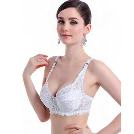 Baodmurt Lace Bras for Women Lounge & Sleep Underwire Lingerie  Underwear  White 28B