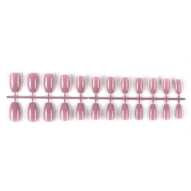 Vogacara 24 piezas de uñas postizas de ataúd resistentes a los arañazos de bailarina corta coloridas uñas acrílicas artificiales de color sólido DIY Juegos de manicura 36 taro morado Vogacara CE011412-36