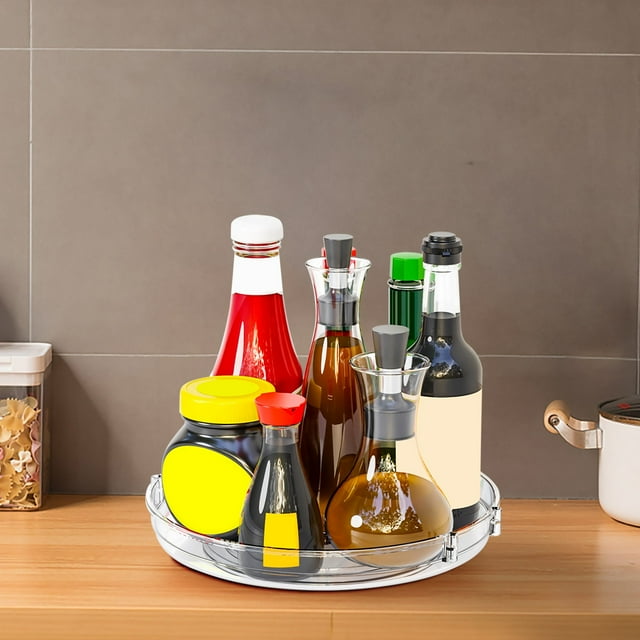 Bwiyojiz Spice Racks Multi Functional Rotating Rack Seasoning Tray Multi-purpose Kitchen and Household Storage Turntable Display, Gifts for Sisters
