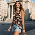 thumbnail image 3 of FUIALDOLG Snowflake Co ffee Cane Candy Tank Tops for Women Xmas Theme T-shirts Plus Size V Neck Sleeveless Tshirt for Merry Christmas Party Loose Fit Blouse Breathable Soft Active Tennis Tops,S, 3 of 7