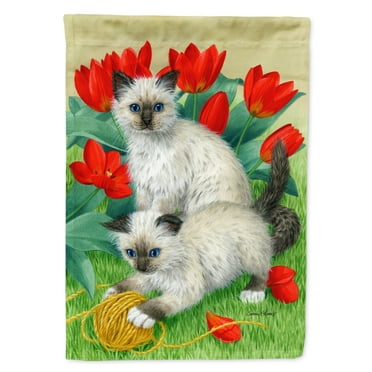 Carolines Treasures ASA2125CHF Birman Kittens Flag Canvas House Size  Large multicolor