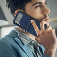 thumbnail image 6 of Allytech for Samsung Galaxy Z Flip 3 Case 2022, Business Style Premium PU Leather Shockproof Protective Case for Men Women Slim Case for Galaxy Z Flip3 2021, Darkblue, 6 of 6