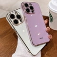 thumbnail image 3 of Soft Silicone Case For iPhone 15 14 11 12 13 Pro Max Mini Plus Classic Plating Solid Color Electroplate Lens Protection Cover Black For iPhone 15, 3 of 6