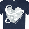 thumbnail image 4 of Inktastic Lung Cancer Awareness White Ribbon Around Heart T-Shirt, 4 of 5
