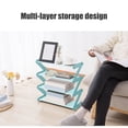 thumbnail image 5 of Qocolhg Z-Shaped 4 Tier Shoe Rack Organizer, Shoe Cabinet, Simple Aluminum Alloy Assembled Shoe Rack Save Space Slippers High Heels Home Dormitory Foldable Multi-Layer Storage, Light blue, 5 of 6
