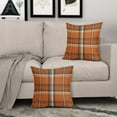 thumbnail image 3 of Fall Plaid Pillow Covers 18x18 Set of 2 Burnt Orange Blue Buffalo Plaid Tartan Print Autumn Colored Decorative Outdoor Pillowcases Farmhouse Rustic Throw Cushion Case Decor for Home Couch Sofa Bed, 3 of 6