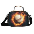 thumbnail image 5 of ALAZA Baseball with Flame Lunch Box Insulated Cooler Bag Reusable Tote Bags Shoulder Strap, 5 of 7