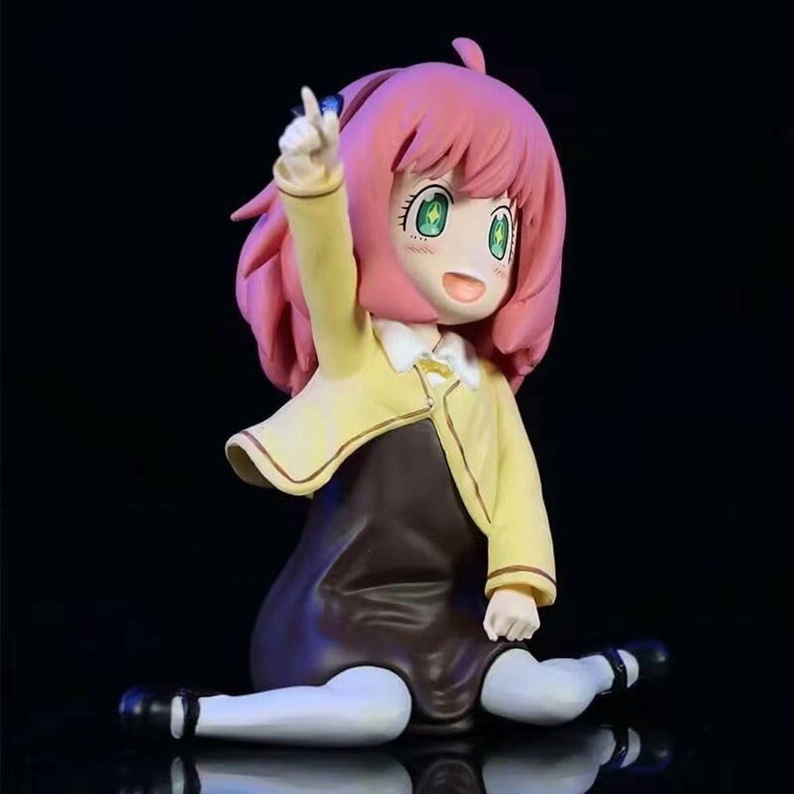Newly Anya Figure Kneeling Replacement Face Anya Forger Anime Figures 12cm/4.7inch PVC Characters Collectible Souvenirs Gifts