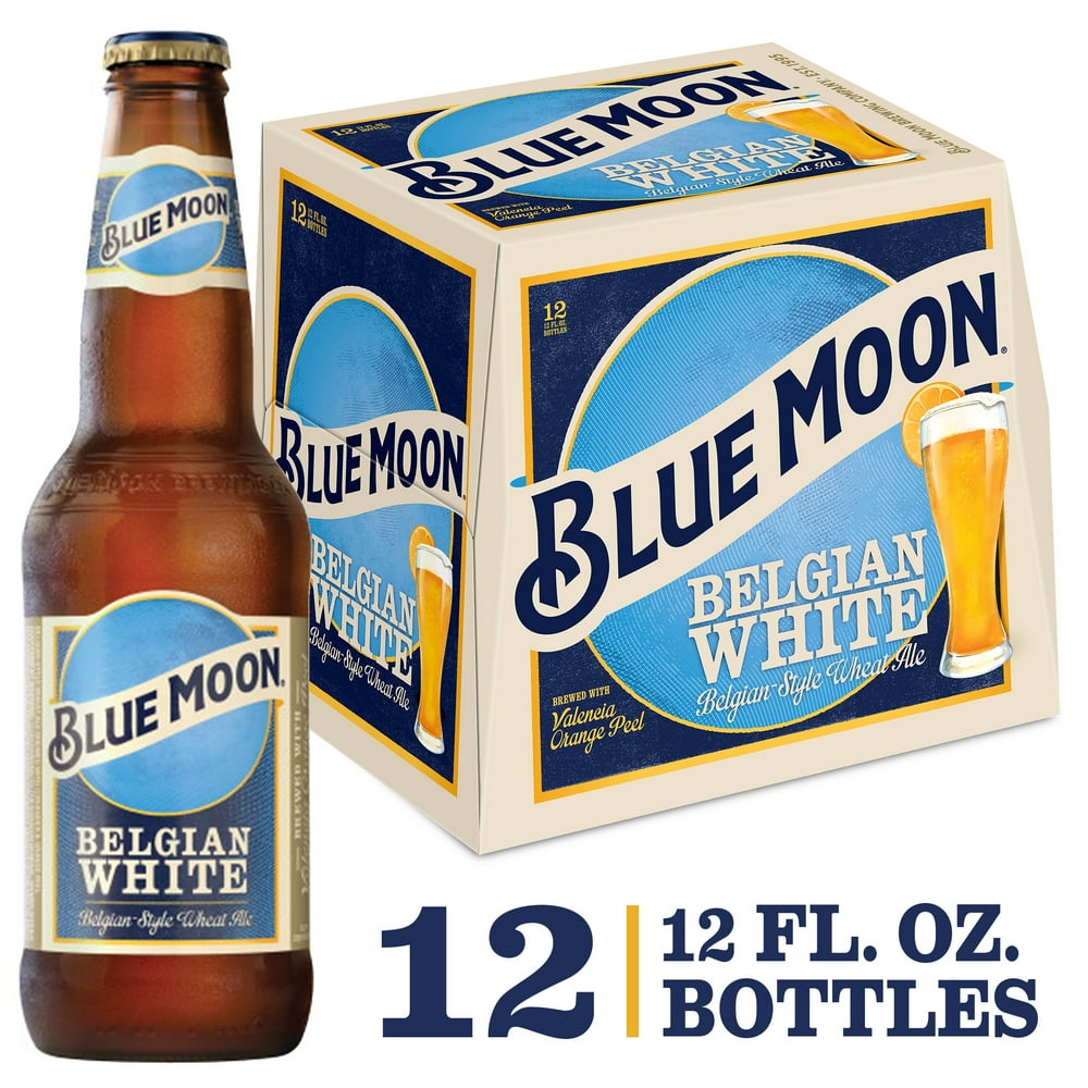 Blue Moon Belgian White Wheat Craft Beer, 12 Pack, 12 fl oz Bottles