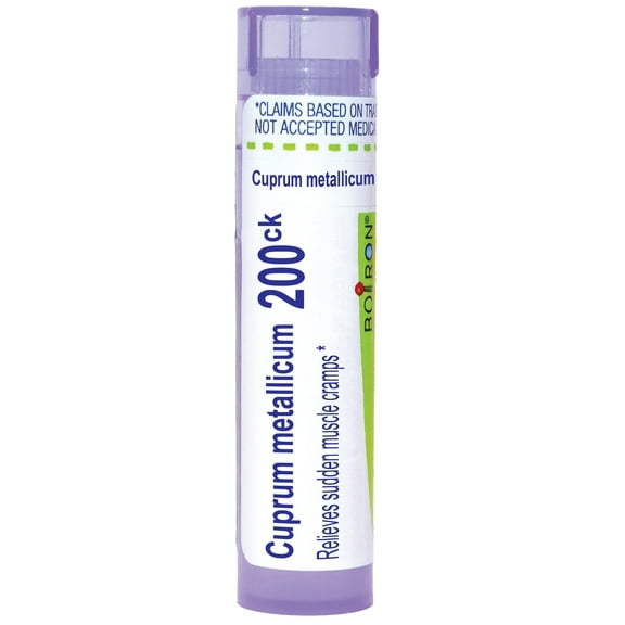 Boiron Cuprum Metallicum 200CK, Homeopathic Medicine for Sudden Muscle Cramps, 80 Pellets