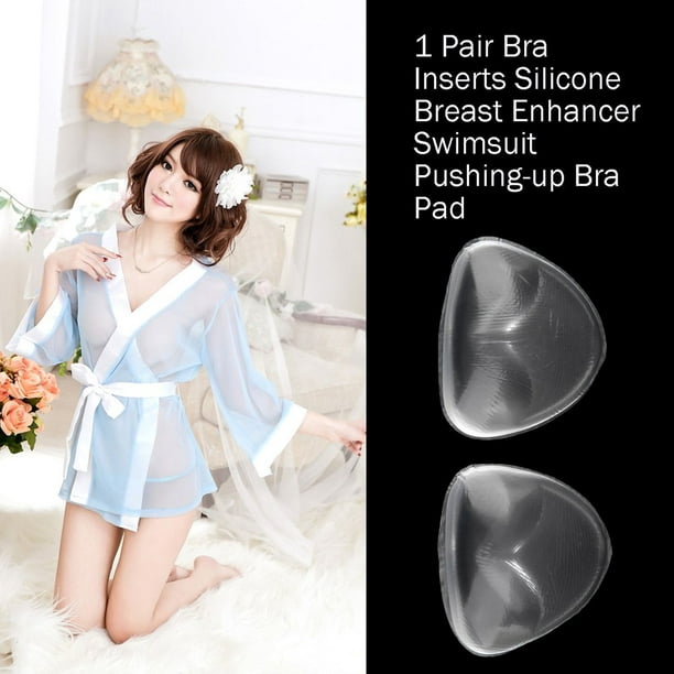 1 Pair Bra Inserts Silicone Breast Enhancer Swimsuit Pushing-up Bra Pad