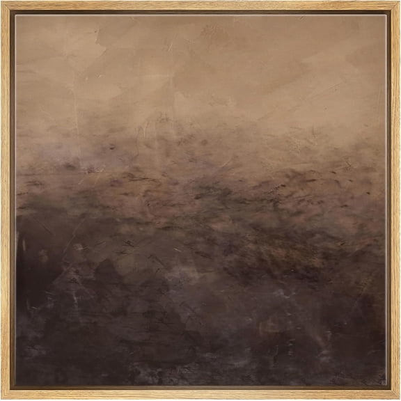 Asdg12s-Framed Canvas Print Wall Art Moody Brown Abstract Landscape Illustrations Modern Art Decorative Minimal Calm/Zen for Living Room, Bedroom, Office