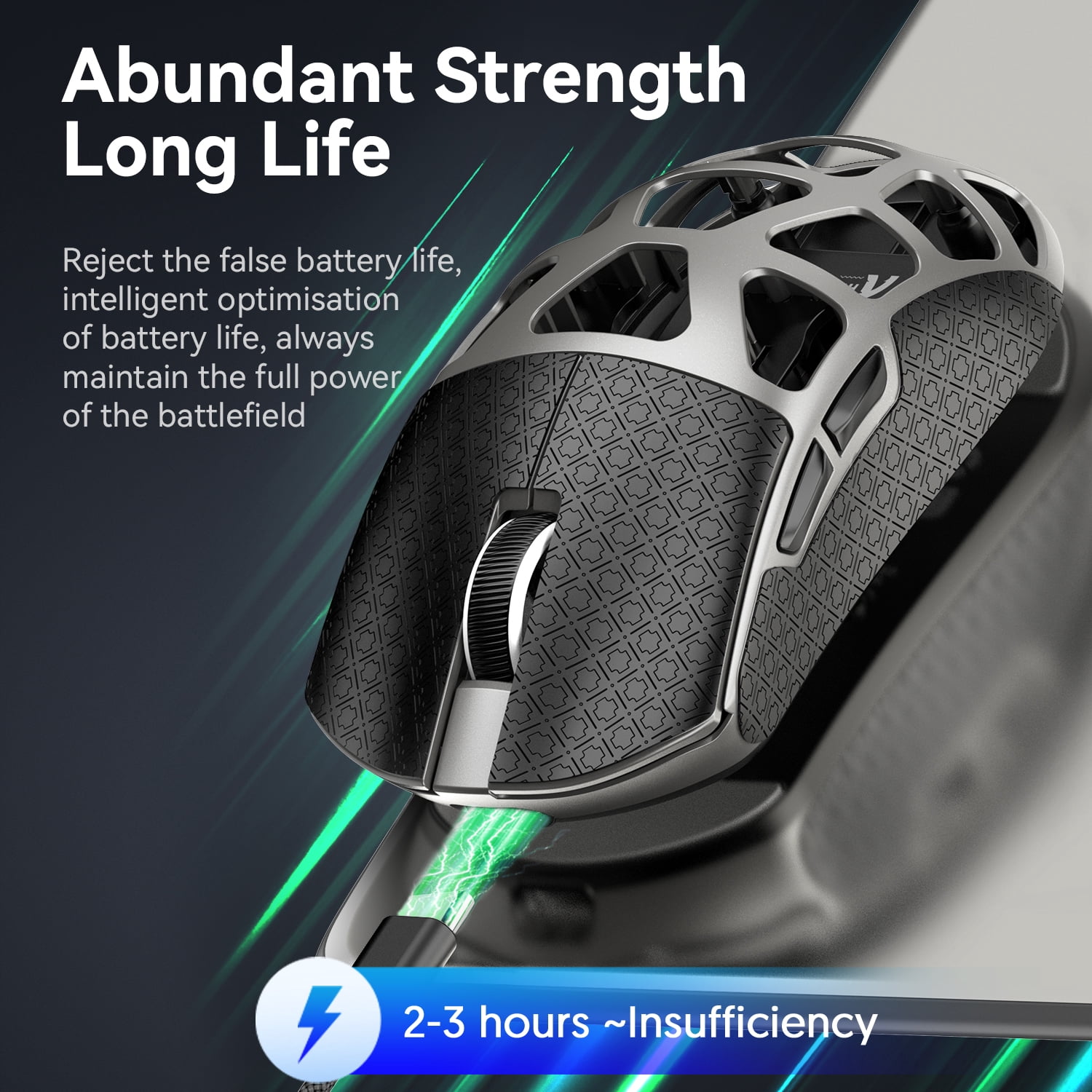 ATTACK SHARK R3 Wireless Gaming Mouse, 46g Superlight Magnesium Alloy Triple-Mode Computer Mouse, 8000Hz Polling Rate, PAW3395 26K DPI Sensor Programmable Mice for PC/Win/Mac (Grey & Griptape)