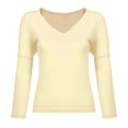 thumbnail image 4 of Weikingp Shirts for Women,Casual V Neck Long Sleeve Off Shoulder Bat Sleeve Loose T Shirt Womens Tops Tops for Women Trendy Clearance Yellow 2Xl, 4 of 4