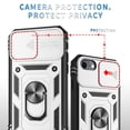 thumbnail image 2 of JTCASES for iPhone 7 Case, Sliding Camera Cover+ Rotating Ring Kickstand + Magnetic Car Mount + Inside Card Holder, Bracket Shockproof Frame Anti-drop PC TPU Heavy Duty Protection, Black/Silver, 2 of 11