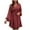 Wine, variant on PuLe Summer Dress Spring Floral Dress for Women High Waist Tunic Tie Mini Smocked Dress Boho Long Sleeve A-Line Short Vacation Dress