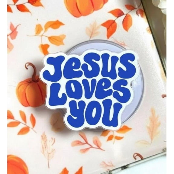 Jesus Loves You MagSafe Phone Grip, Phone Grip Holder, MagSafe Grip for iPhone, Magnetic Stand, Perfect Gift