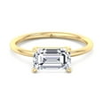 thumbnail image 2 of Balma - East To West Emerald Cut Moissanite Lab- Diamond Solitaire Engagement Ring with Thin Band, 2 of 5