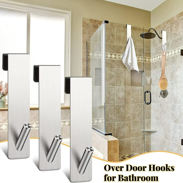 Stainless Steel Wall Towel Hooks for Bathroom Frameless Glass Shower Door  Hanger