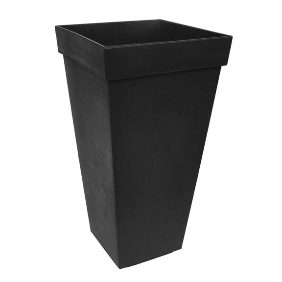 Tierra Verde Self Watering Symphony Square Planter, 15 x 28 Inches, Black