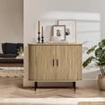 thumbnail image 6 of LuxenHome 35" Mid Century Modern Accent Cabinet, Small Buffet Cabinet with Sliding Door, Oak, 6 of 8