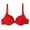 Red, variant on Women's 3/4 Cup Push Up Front Closure Stripe Bra Smooth Bralette Brassiere