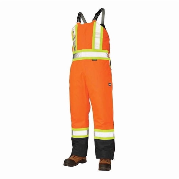 Tough Duck XL Hi-Vis Insulated Bibs, Florescent Orange S79811