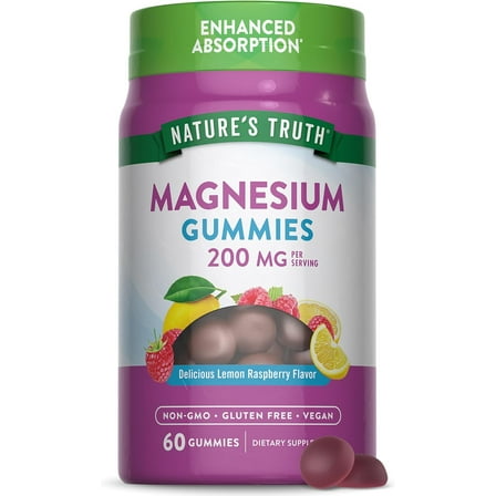 Magnesium Gummies | 200mg | 60 Count | For Men and Women | by Nature's Truth