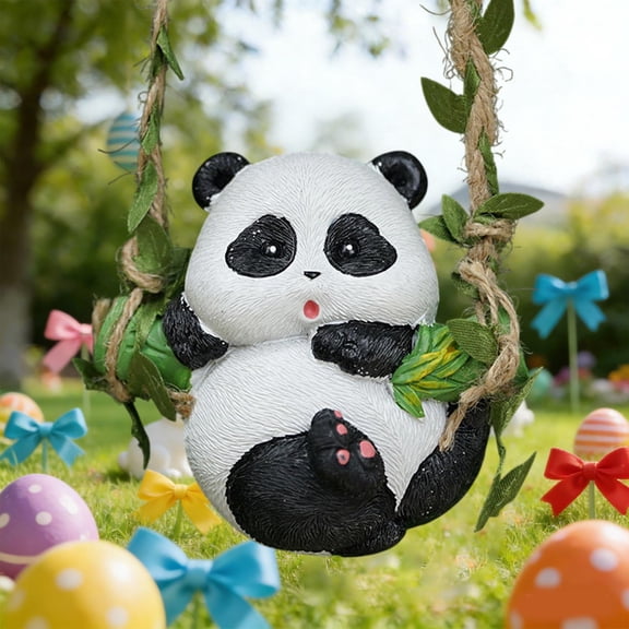 Generic Garden Decorations Outdoor Easter Ornaments Rabbit Swing Easter Garden Decoration Outdoor Weatherproof Spring Resin Decoration