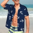 thumbnail image 7 of Kll Men'S Hawaiian Shirt Short Sleeve Button Down Beach Shirts-Nautical Themed Simple Anchors, 7 of 7