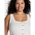 thumbnail image 4 of Terra & Sky Women’s Plus Faux Button Front Tank, Sizes 0X-4X, 4 of 5