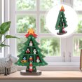 thumbnail image 4 of Árbol de Navidad de madera verde con diseño de escaparate, adorno de escritorio, soporte creativo de exhibición de árbol de Navidad enrejado, accesorio decorativo - Talla S, 4 of 7