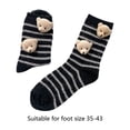 thumbnail image 3 of Milue Korean Women Girl Cotton Crew Socks Cute 3D Stuffed Bear for Head for Doll Striped Print Casual Student Harajuku Kawaii Mid Tube Anklet Hosiery, 3 of 10