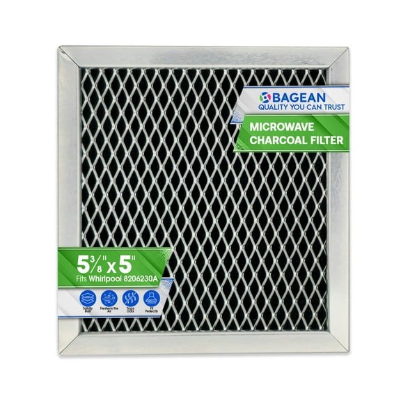 Microwave Charcoal Filter 5.35” x 5.03” for 8206230A Maytag and Whirlpool Microwave Filter Replacement - Carbon Filter Freshens and Filters Kitchen Air in Over the Range Oven Vent Fan
